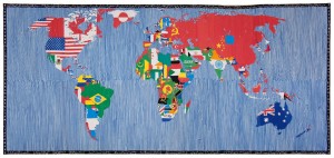 Alighiero Boetti Mappa 1989 ricamo su tessuto 2654X574 Collezione Giordano Boetti Courtesy Fondazione Alighiero Boetti