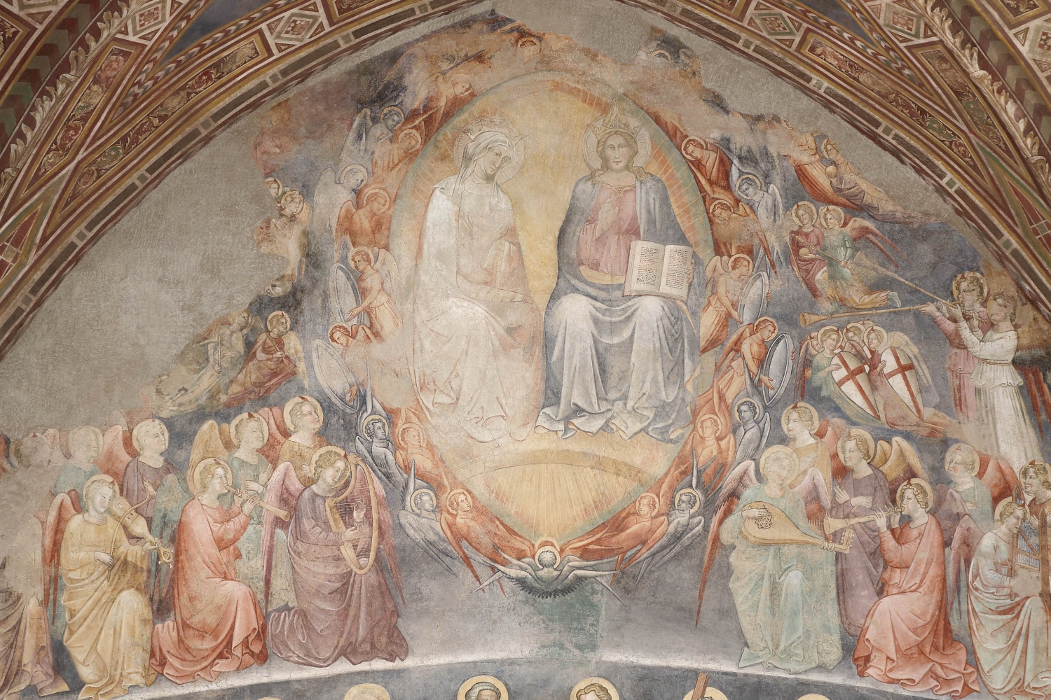 Cenni di Francesco di ser Cenni, Cristo e la Vergine all’interno della mandorla formata da schiere angeliche. San Gimignano, San Lorenzo in Ponte.