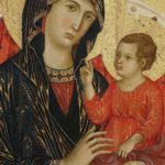 Maestro di Badia a Isola, Madonna in trono col Bambino, particolare, fine XIII secolo, collocazione Museo Diocesano